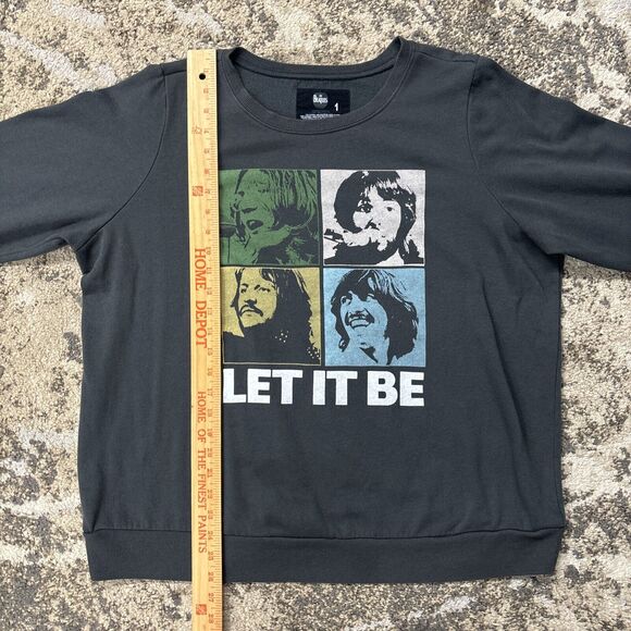 The Beatles Let It Be Crew Neck Sweatshirt Size 1 Gray - Picture 4 of 5